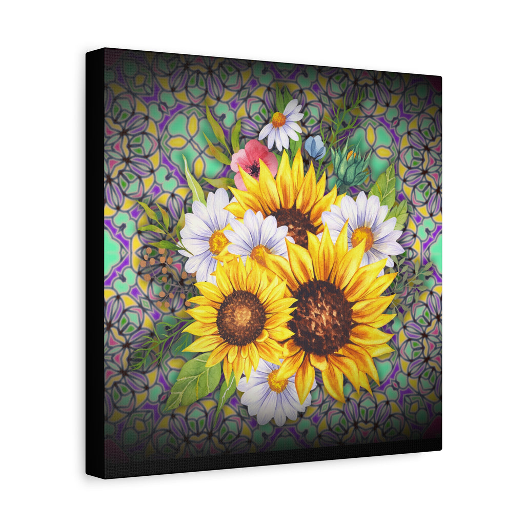 Floral Art Canvas Print, Wall Décor for Home, Gift for Flower Lovers, Botanical Wall Art, Sunflower Canvas