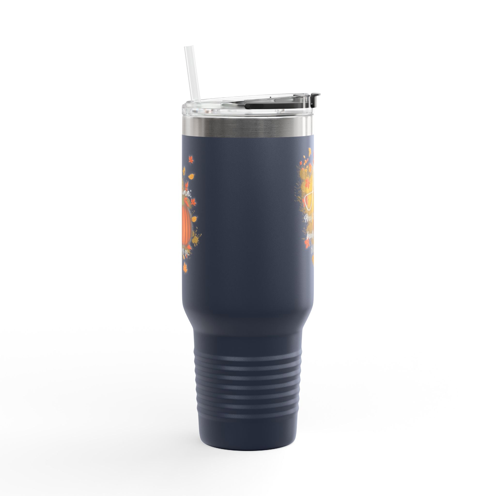 Autumn Insulated Travel Mug, 40oz | Fall Coffee Cup, Pumpkin Design, Holiday Gift, Travel Drinkware, Seasonal Beverage Container