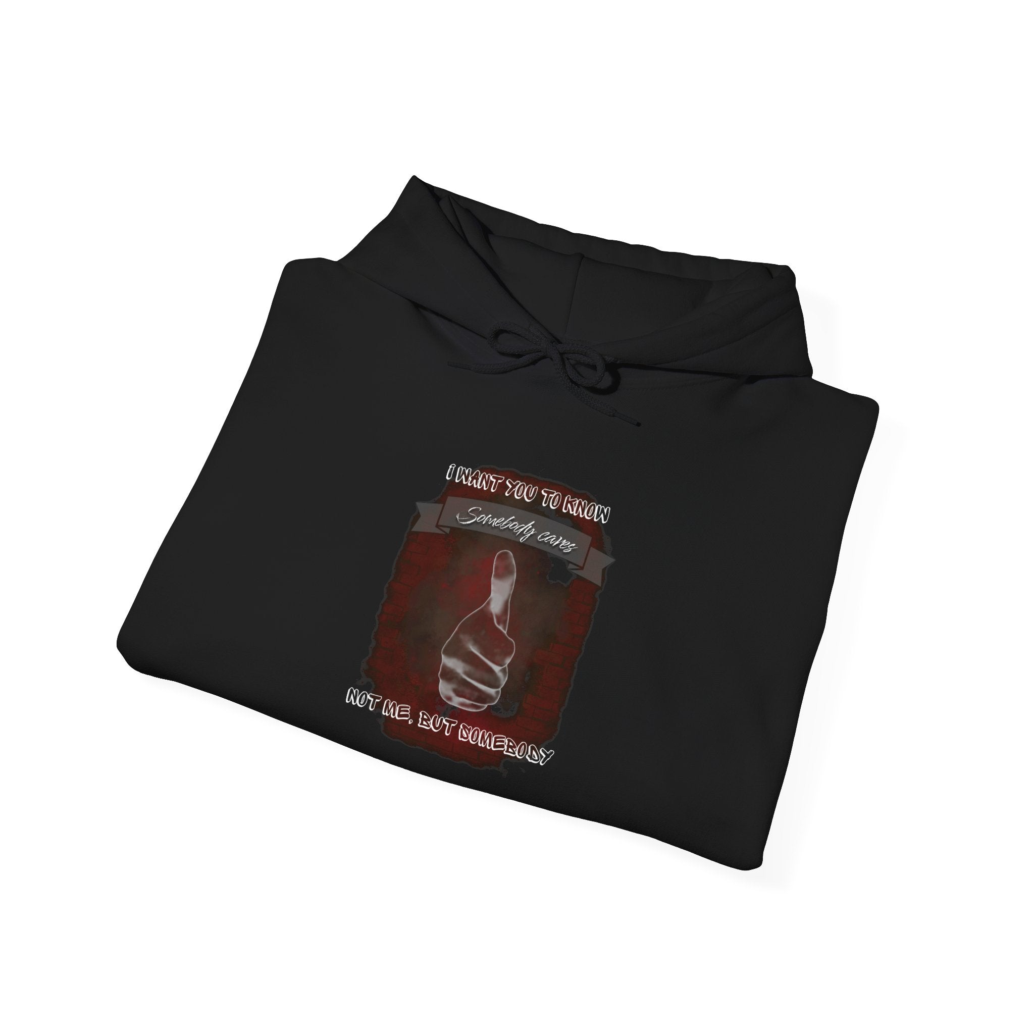 Hoodie - Dark Humor 'Somebody Cares, Not Me' Thumbs Up Design