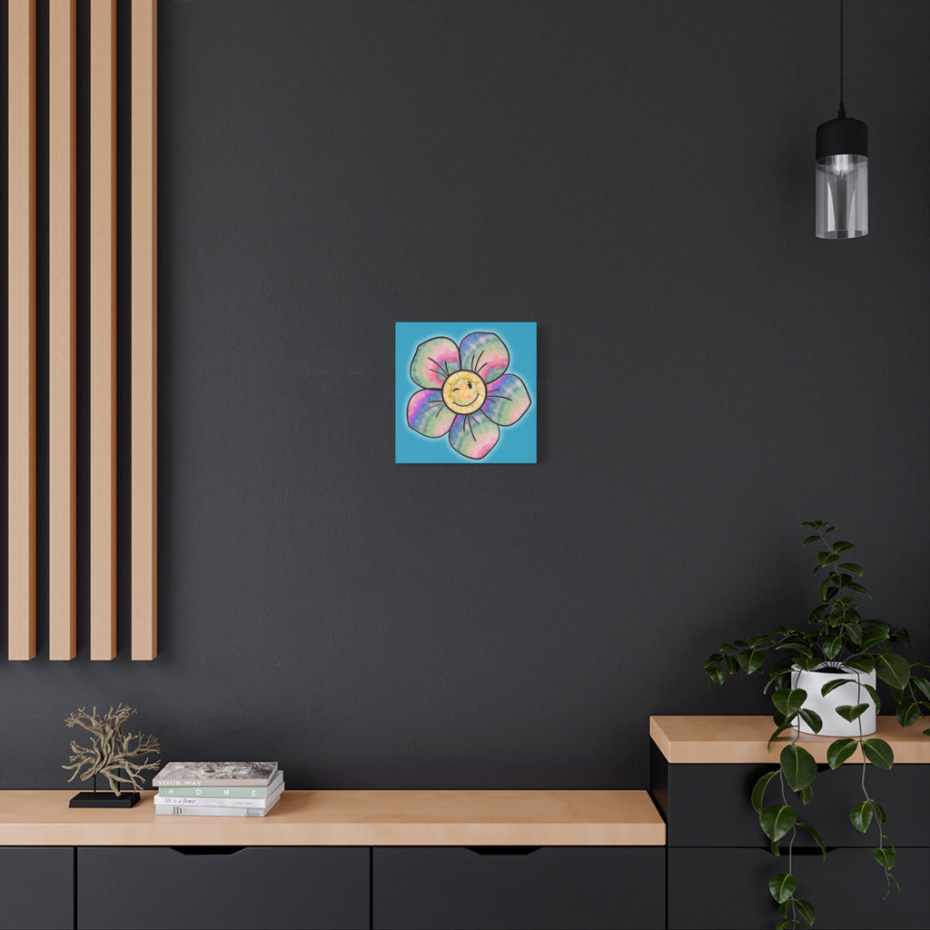Canvas Print - Psychedelic Flower with Tye-Dye Petals and Winky Face