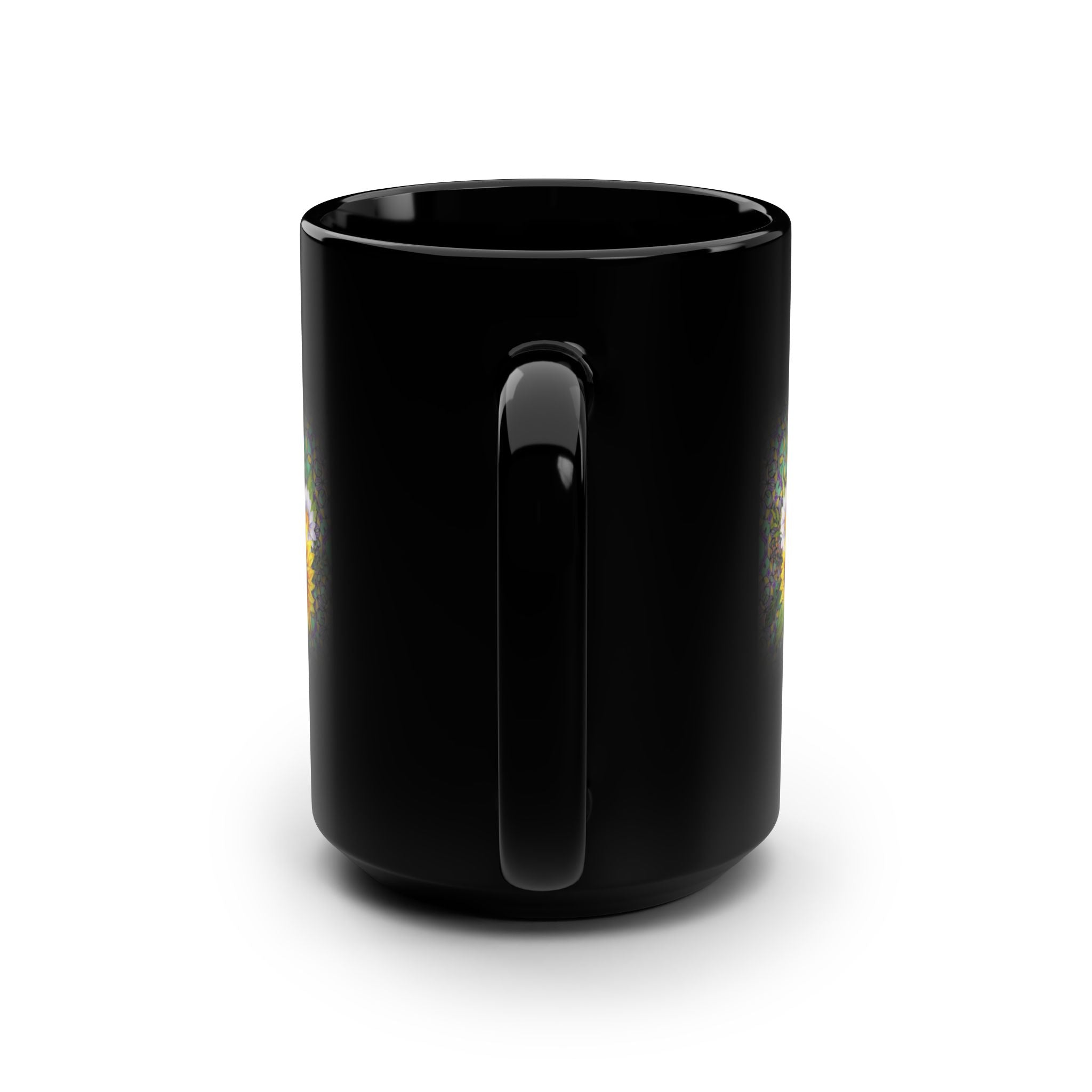 Sunflower Black Mug, 15oz - Floral Coffee Cup for Gardening Lovers, Teacher Gifts, Spring Decor, Perfect for Birthdays and Special Occasions