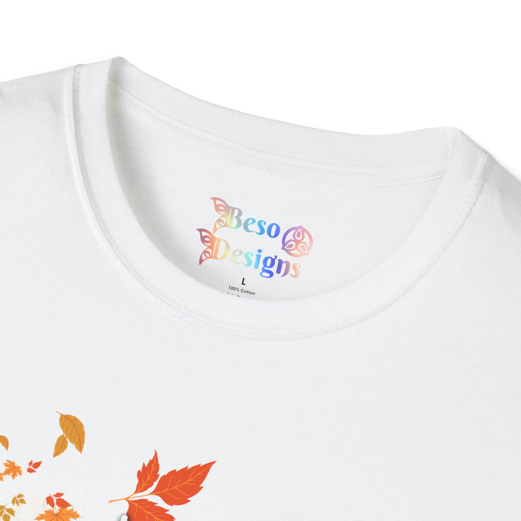 Autumn Vibes Unisex Softstyle T-Shirt, Fall Shirt, Pumpkin Tee, Seasonal Apparel, Comfortable Casual Wear, Perfect for Autumn Celebrations