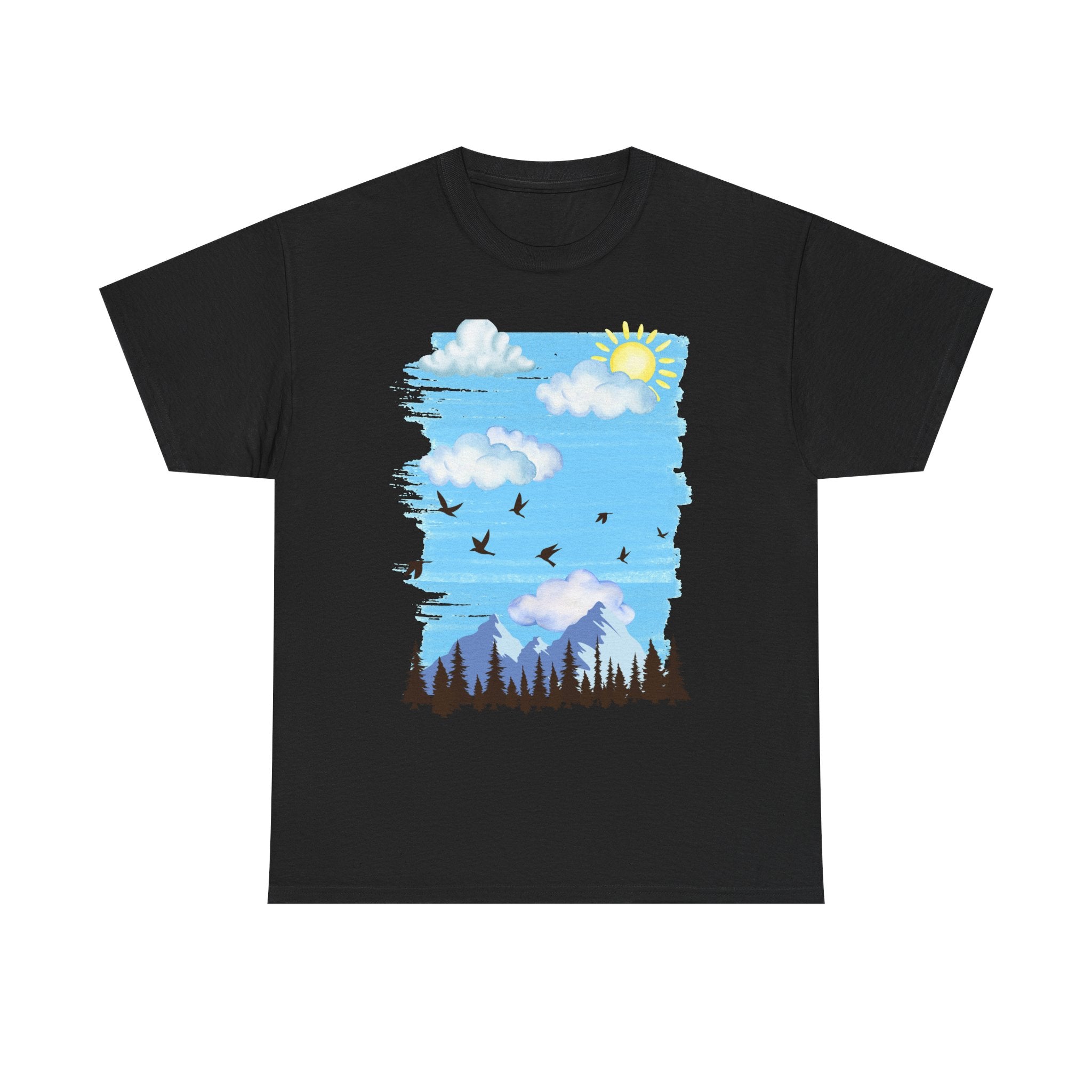 Sunny Sky Nature Tee, Comfortable T-Shirt for Outdoor Lovers, Unisex Tee for Hiking, Gifts for Nature Enthusiasts, Casual Wear, Summer Style