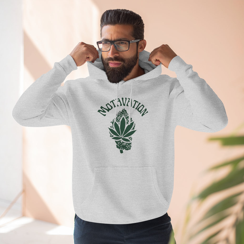 Fleece Hoodie - Motavation Marijuana Leaf & Bud Design